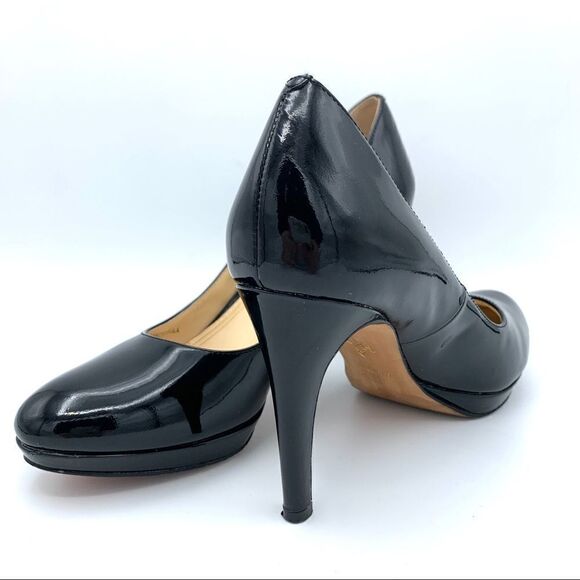 Cole Haan Nike Air Chelsea Black Patent Platform Pump Heels 8.5 NARROW - Picture 3 of 10